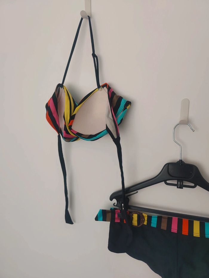 Maillot de bain 44 multicolore rayures - photo numéro 4