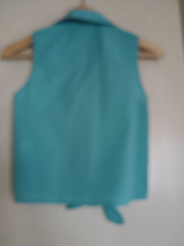 Chemisier sans manche turquoise ou vert - photo numéro 2