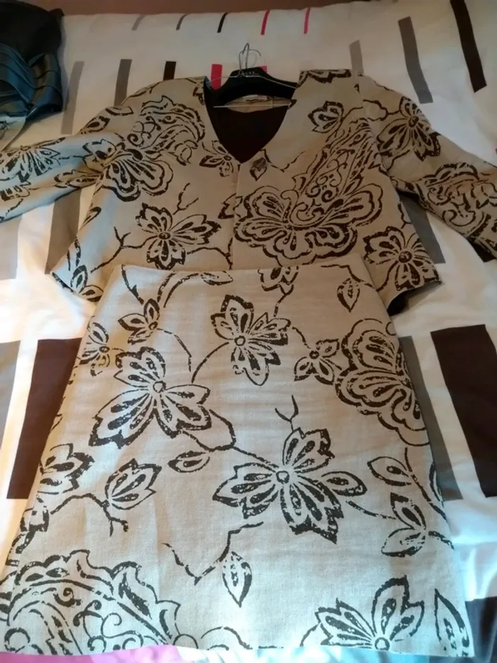Ensemble en lin beige marron T 40/42