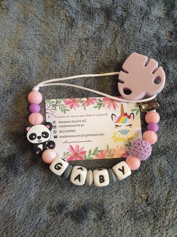 Attache tétine personnalisée Panda