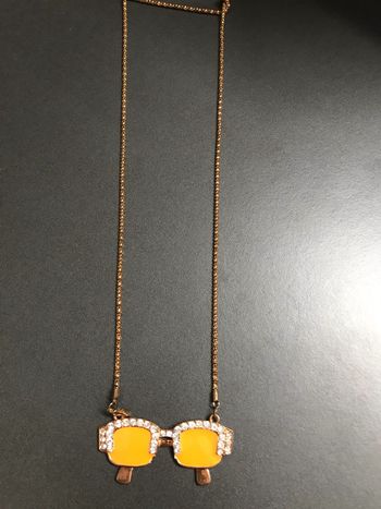 Sautoir lunettes jaune