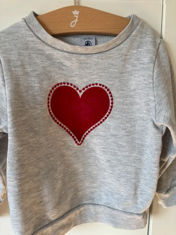 Sweat-shirt Petit Bateau cœur - photo numéro 3