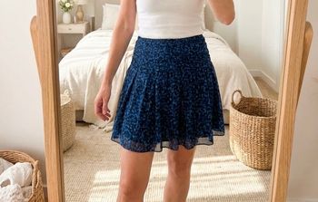 Jupe femme Kiabi bleu imprimé léopard – taille 38 – très bon état