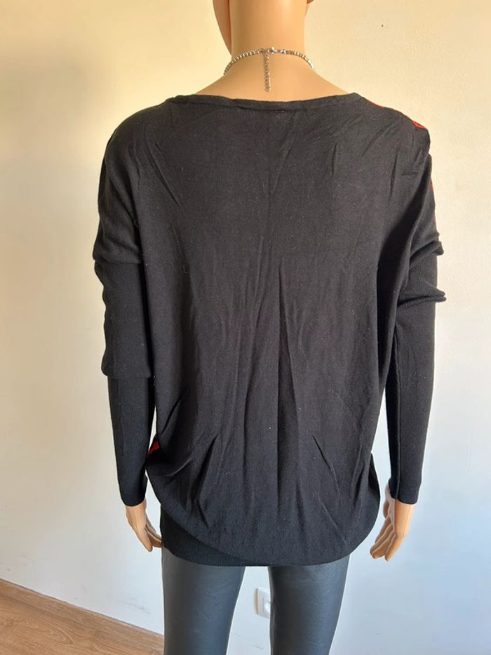 Pull rouge et noir Morgan taille M jamais porté - photo numéro 7