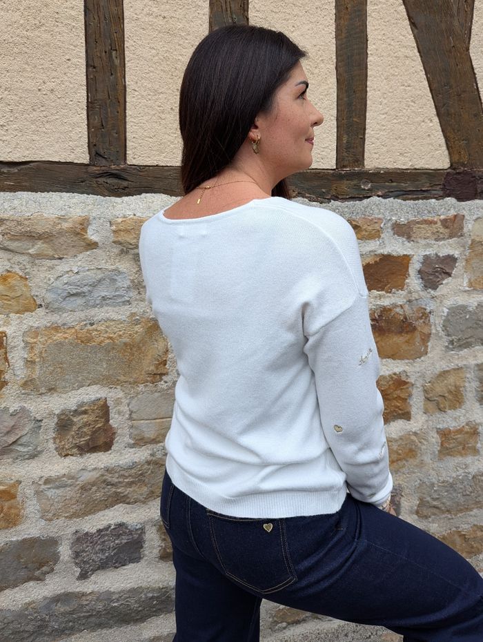 Pull fin col en V Amour blanc/or
Taille L - photo numéro 4