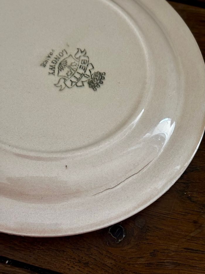 Vintage lot de 6 assiettes à dessert Longwy Betty - photo numéro 2