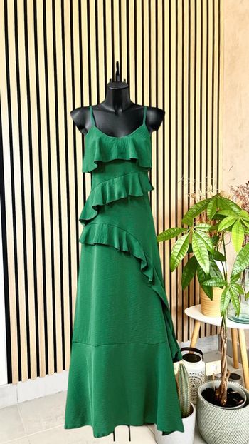 Robe longue bohème verte