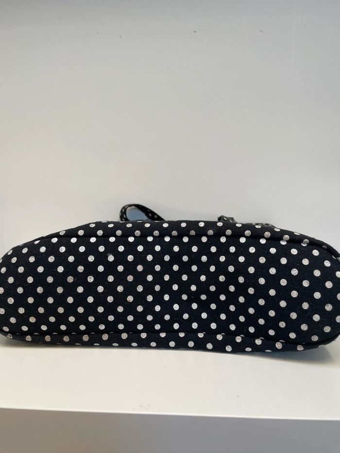 Sac à main fille noir à pois blanc - photo numéro 4