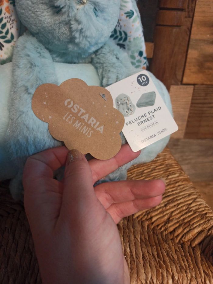Peluche lapin et plaid Ostaria neuf - photo numéro 4