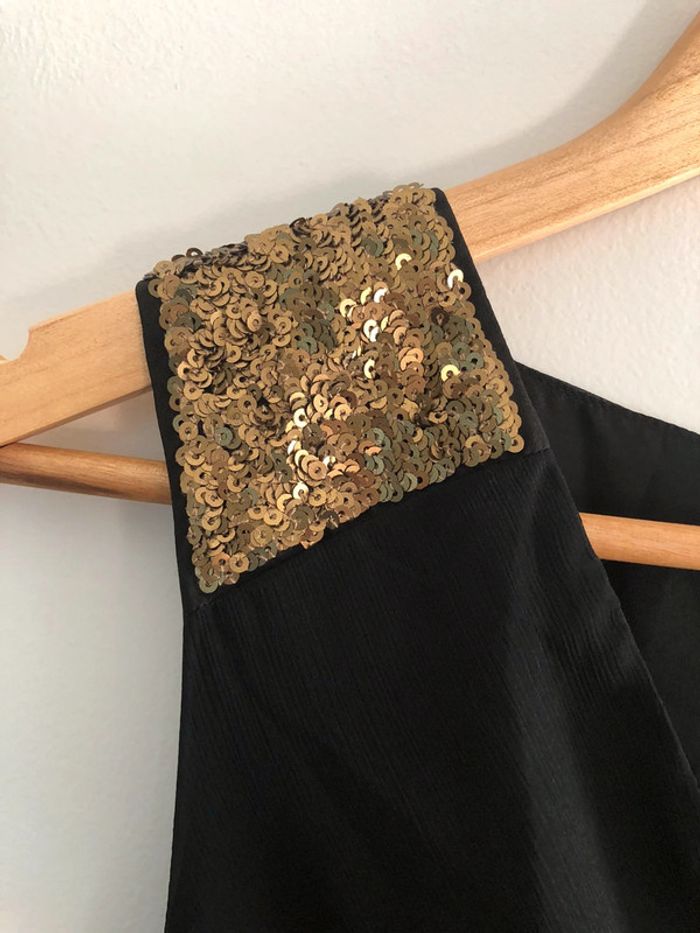 Robe noire et sequins dorés Vero Moda Taille S - photo numéro 4