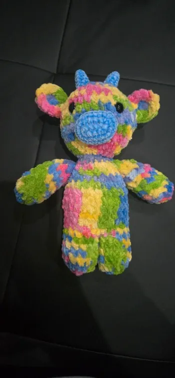 Peluche vache multicolore neuf