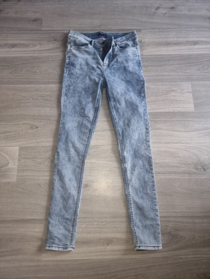 Jean skinny kiabi délavé  taille haute