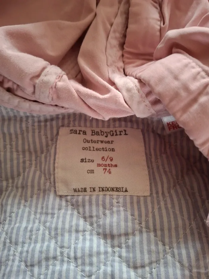 Veste rose 6/9 mois zara - photo numéro 3