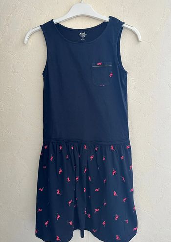 Robe marine en coton imprimée flamant biologique fille 12 ans Kiabi