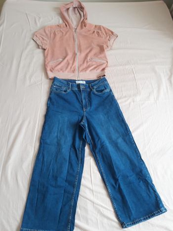 Jean 7/8 "Denim Department" T40 + sweat velours offert
