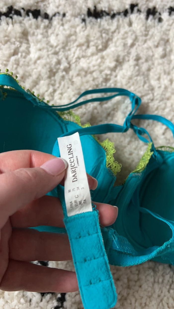 Soutien gorge Darjeeling turquoise 90C - photo numéro 7