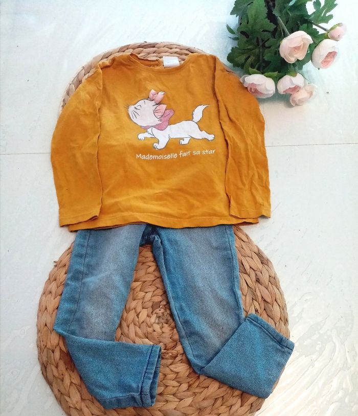 3 ans Disney complices Tee-shirt Disney et jean complices /bon état - photo numéro 2