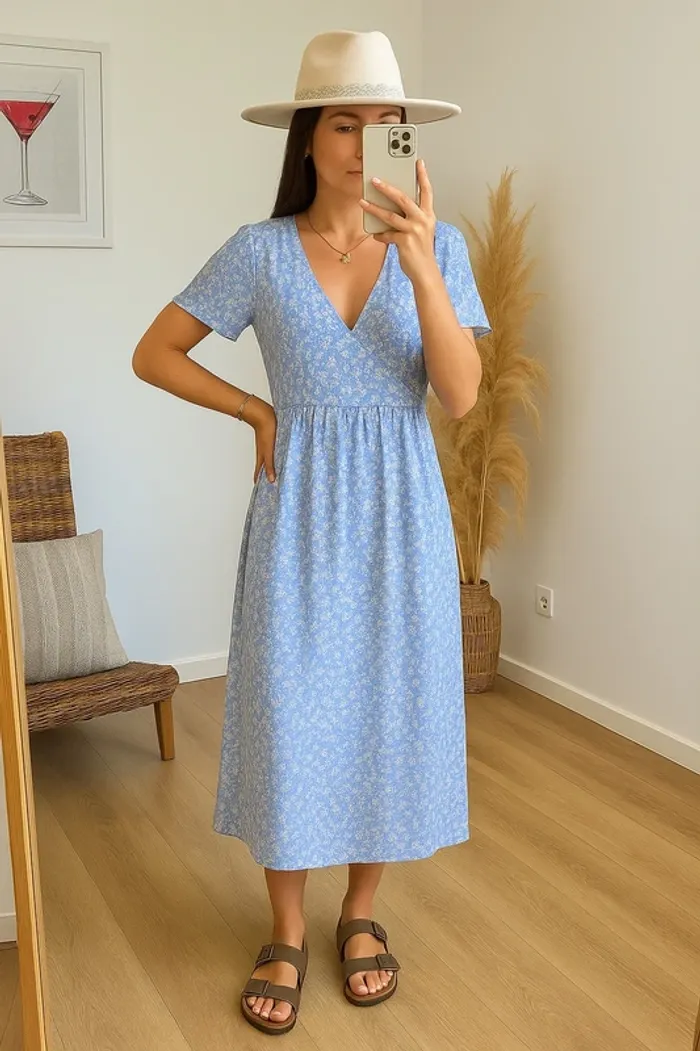 Robe longue fleurie Mango