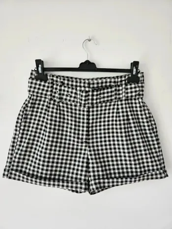 Short vichy à carreaux noirs et blanc taille haute Pimkie taille 38/M