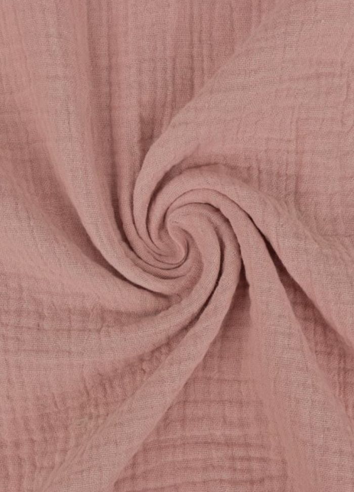 Double gaze de coton Rose poudre