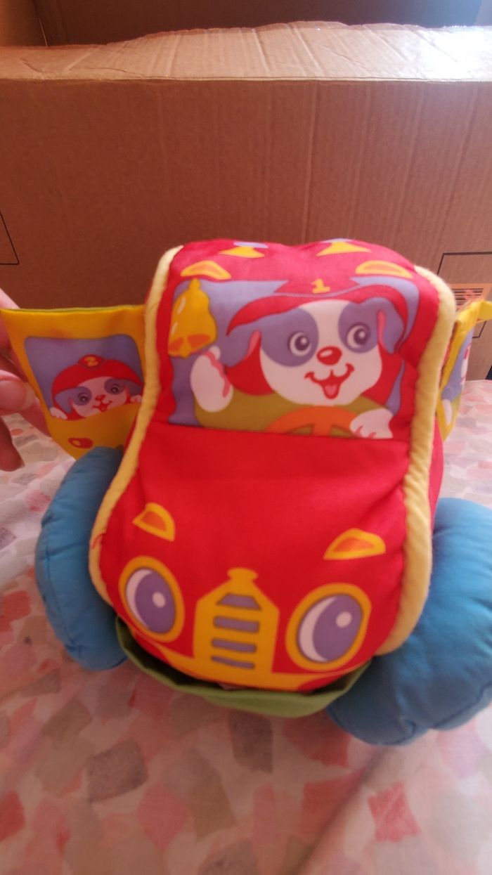 Camion pompiers Vintage en tissu avec Pouetpouet et hochetàl'intérieur. - photo numéro 4