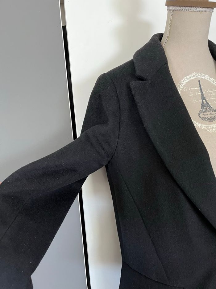 Manteau ZARA noir taille XS (57 % de laine) en TBEG - photo numéro 5