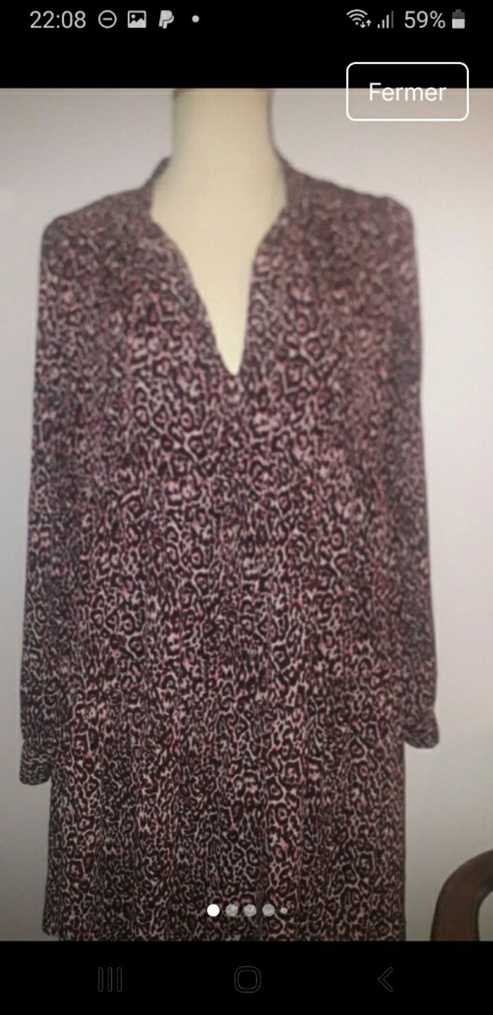Super robe automne hiver à volants leopard Ikks taille 40