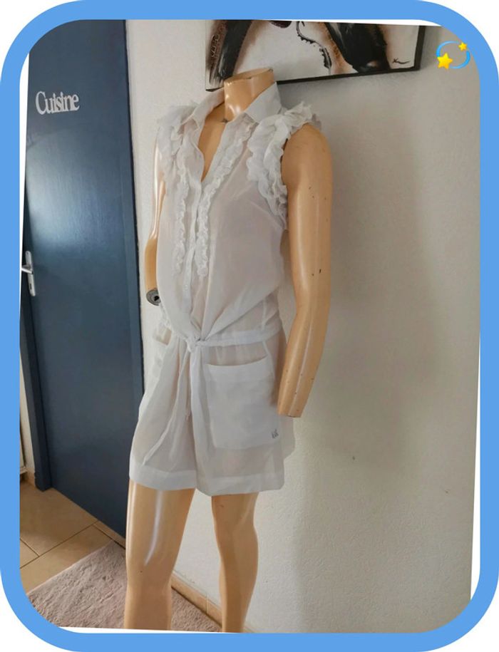 très belle robe blanche ou tunique taille 38 - photo numéro 13