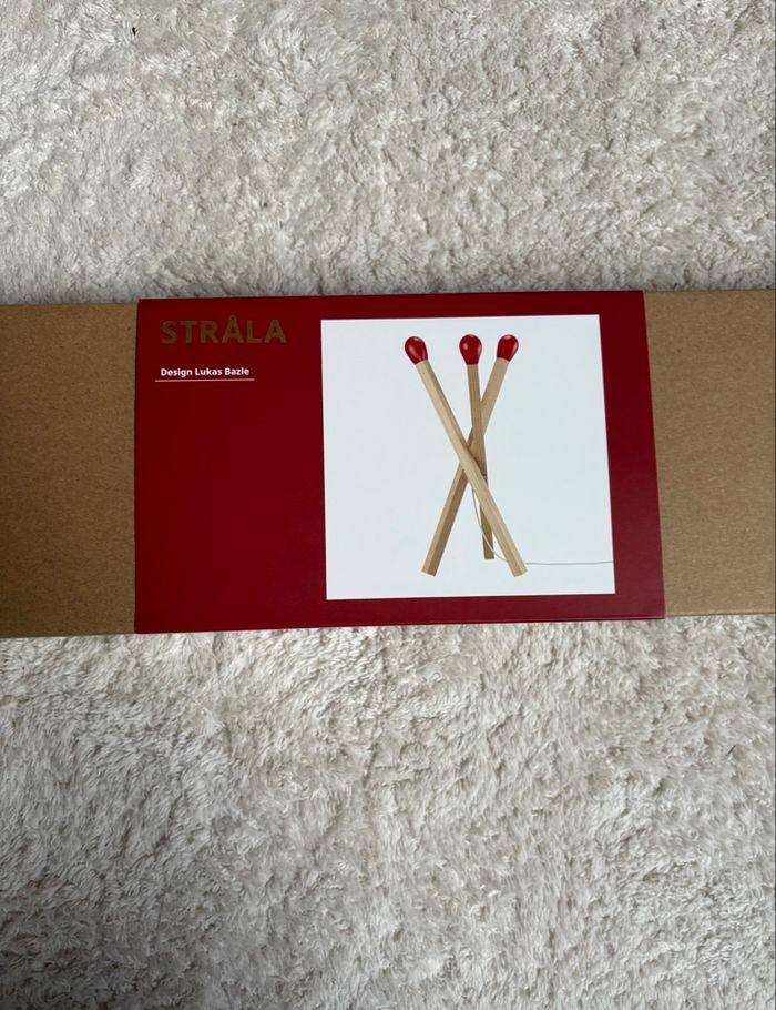 Lampe IKEA STRÅLA – Design Lukas Bazle (“Allumette” en bois) - photo numéro 2