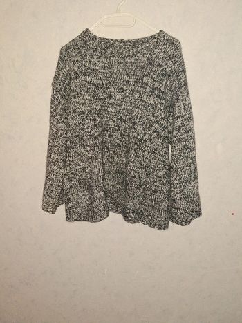 Pull gris chiné  fait main 38