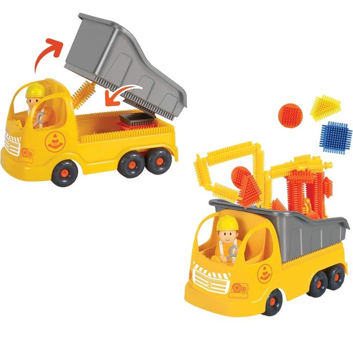 BLOKO 58 pièces avec Camion de travaux et 1 Figurine – Dès 12 Mois – Fabriqué en Europe – Jouet de Construction 1er âge - photo numéro 8