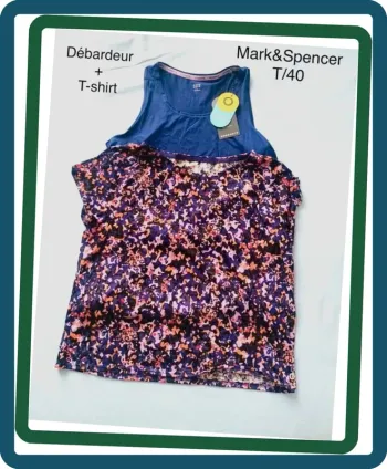 Débardeur sport + T-shirt assorti Mark&spencer T/38-40