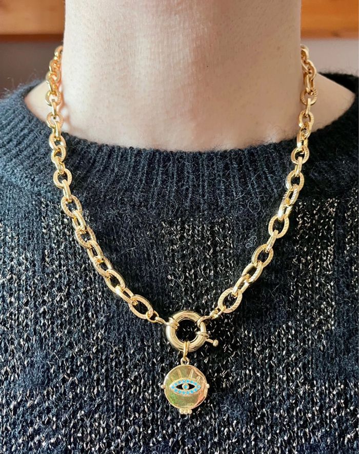 Collier gros maillons fermoir bijou - photo numéro 8