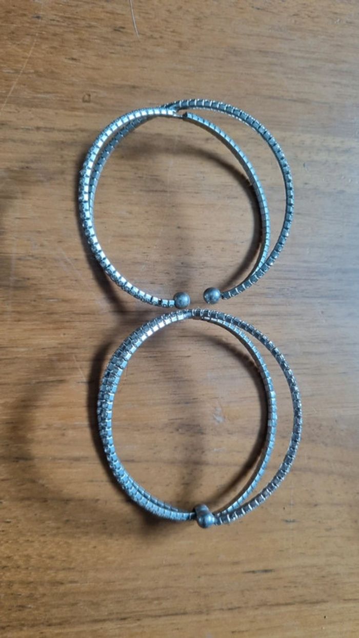 2 bracelets souple neuf argentés et diamants 😉 - photo numéro 2