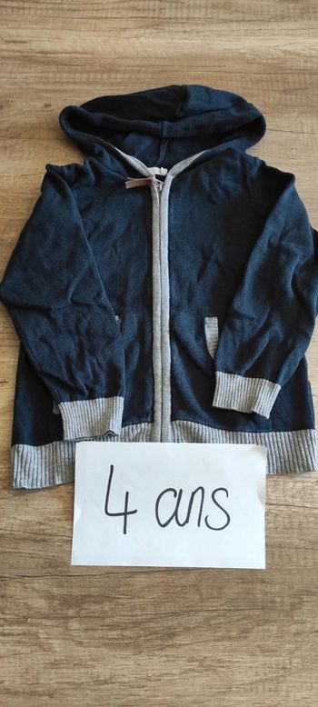 gilet fin zippé  à capuche