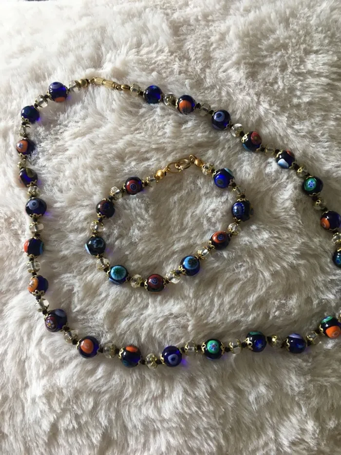 Collier et bracelet Murano