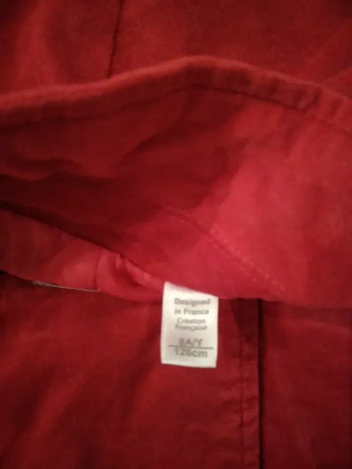 Veste Fille Velours Rouge - photo numéro 5