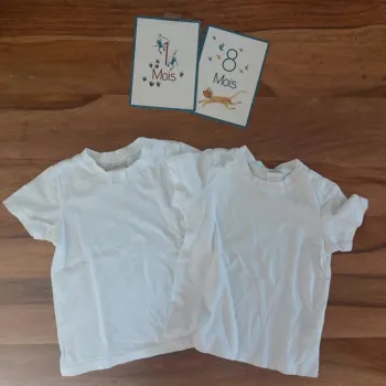 Lot de 2 t-shirts blancs 12-18 mois (86 cm)
