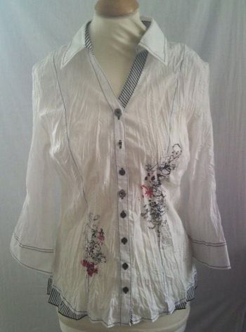 Chemisier femme manche longue blanc taille 40 Club By Gémo