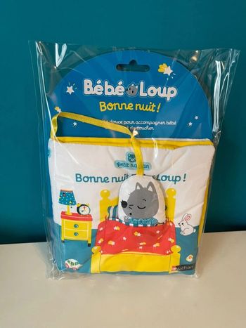 Livre en tissu bonne nuit bébé loup neuf sous blister