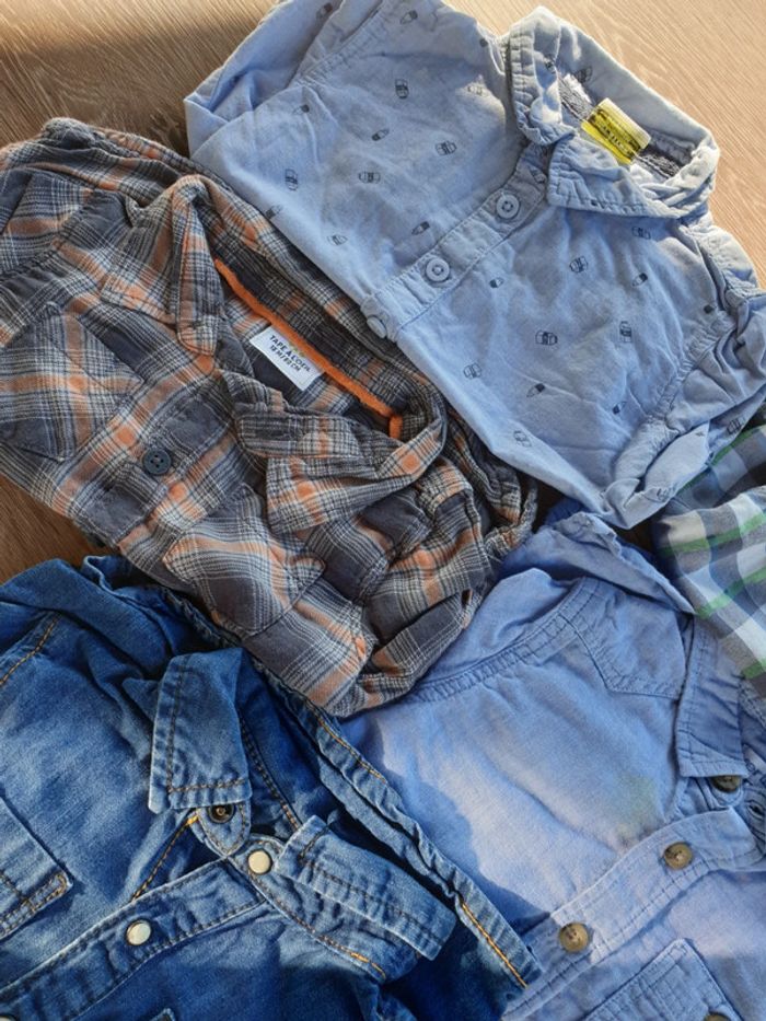 Lot de 5 chemises manches longues 18 mois garçon - photo numéro 2