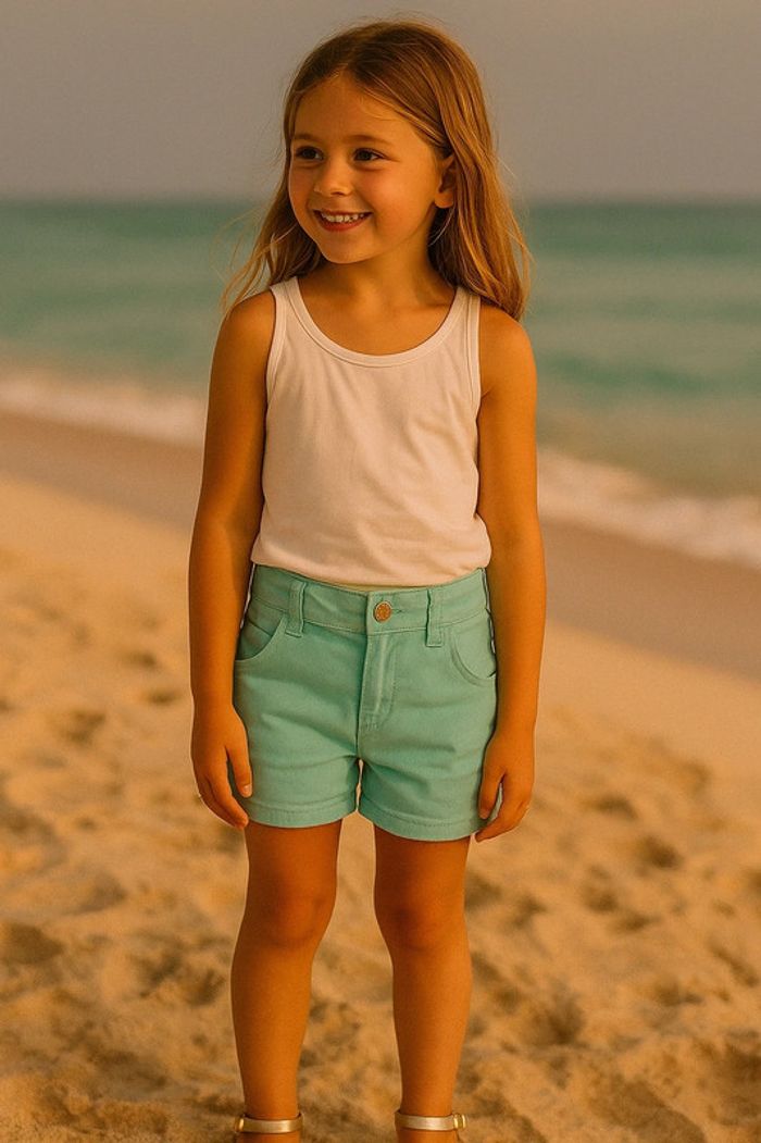 🩵 Short en jean bleu menthe Liu Jo – 110 cm (5 ans)