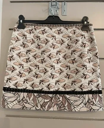 Deby debo  Jupe épaisse courte pour l’hiver  imprimee motifs oiseaux femme Taille 36