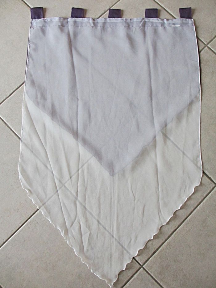 Lot de 2 vitrages 59 x 90 cm violets et blancs - photo numéro 6