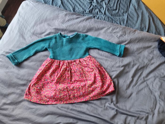 Robe pull bébé 18 mois dpam très bon état rose fuschia bleu