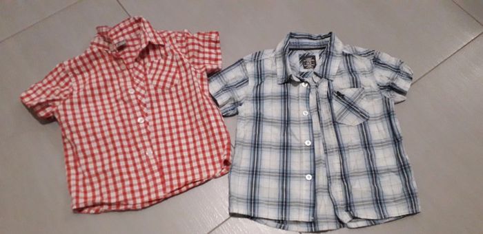 Lot de 2 chemises manches courtes 24 mois