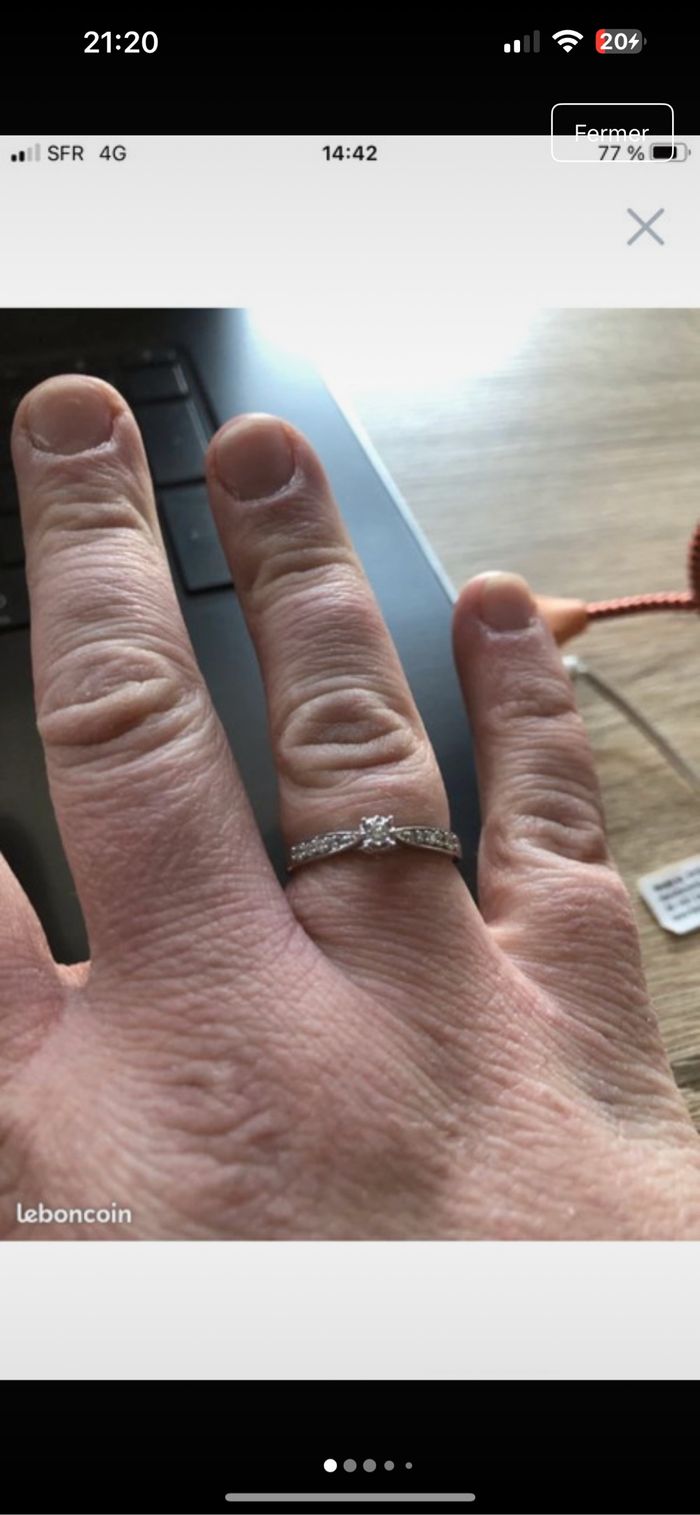Solitaire en or blanc et diamants  💍 - photo numéro 5