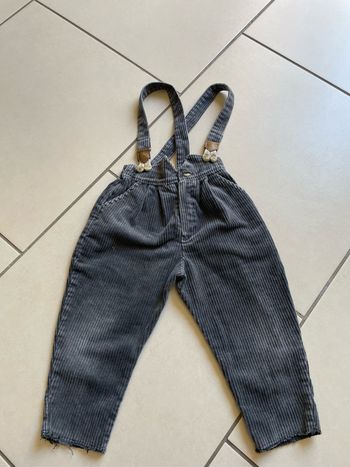 Pantalon bretelles velour vintage