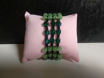Bracelet Perles vertes 21 cm
