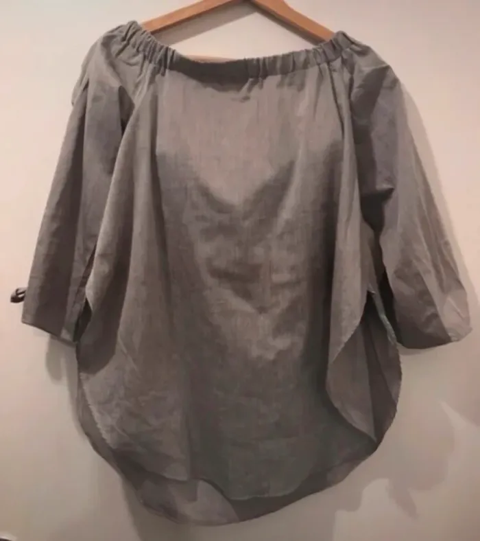 Haut femme dénudée sûr les épaules demie manches  gris taille L - photo numéro 2